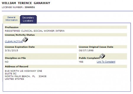 terry ganaway license